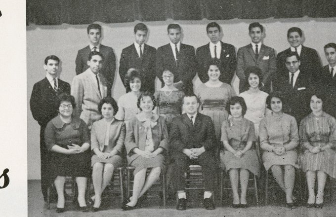 The class with Mr. and Mrs. Ray K. Stock, sponsors.