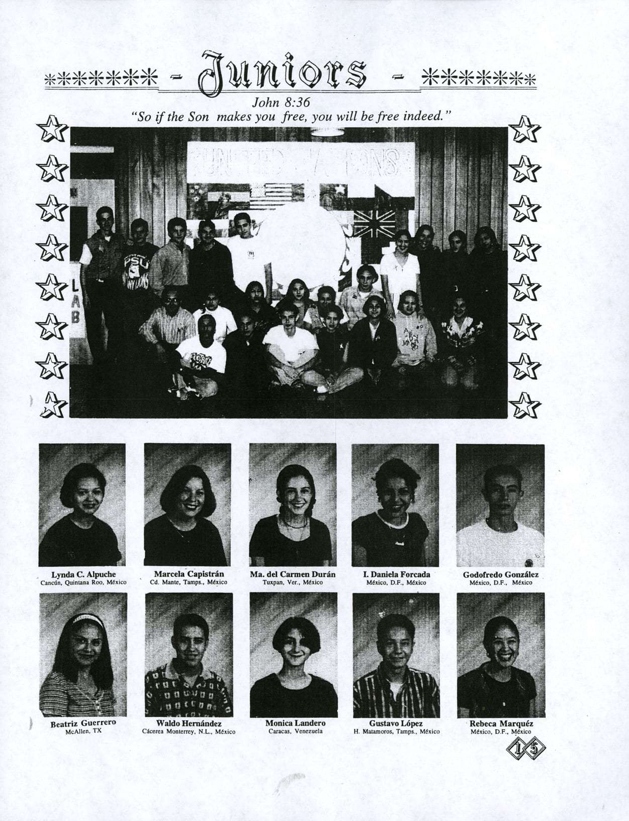 Juntos 1996, the Class of 1997 page
