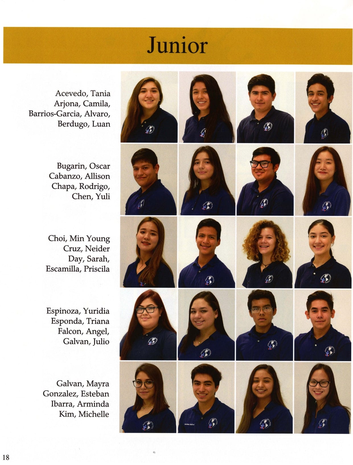 Juntos 2018, the Class of 2019 page