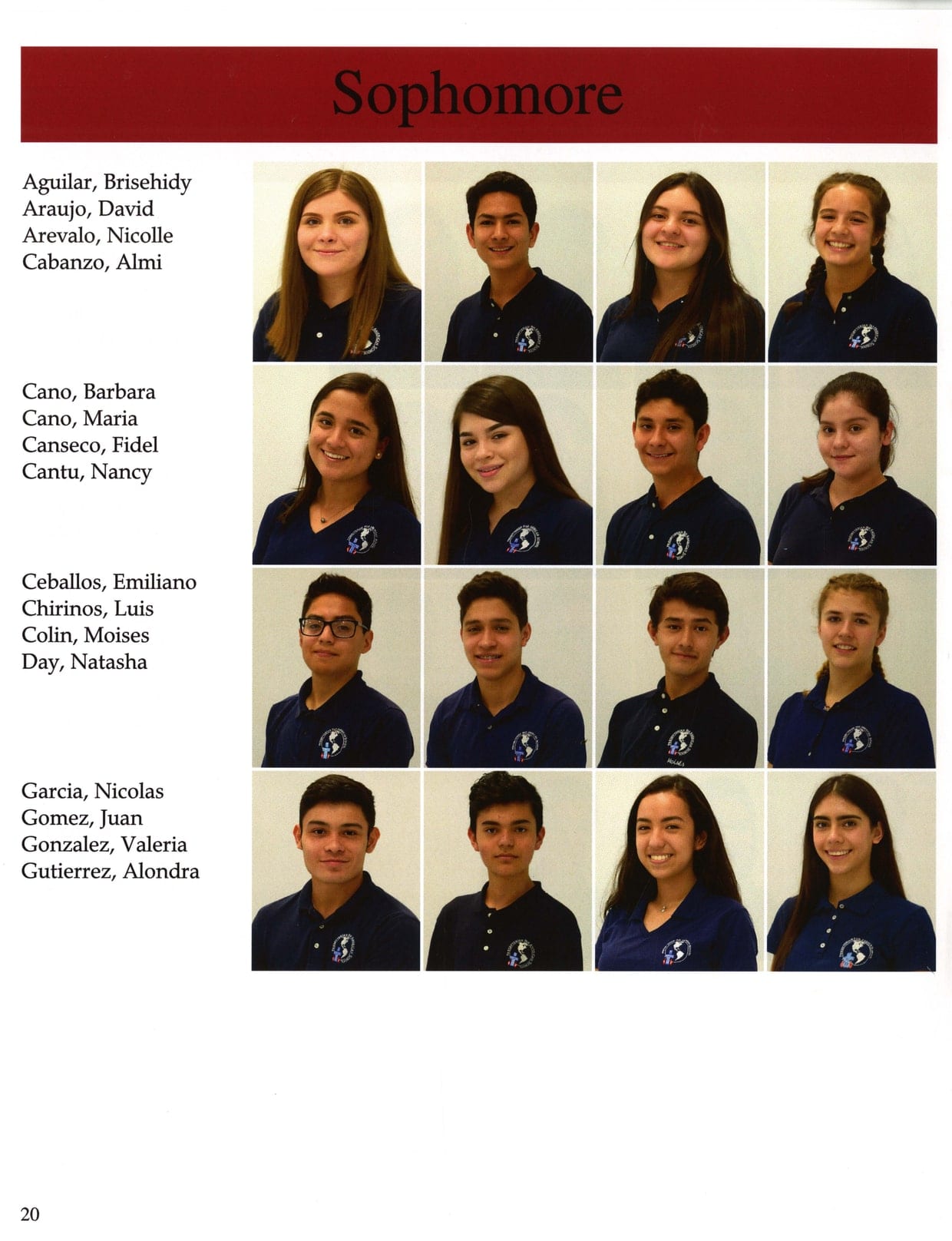 Juntos 2018, the Class of 2020 page