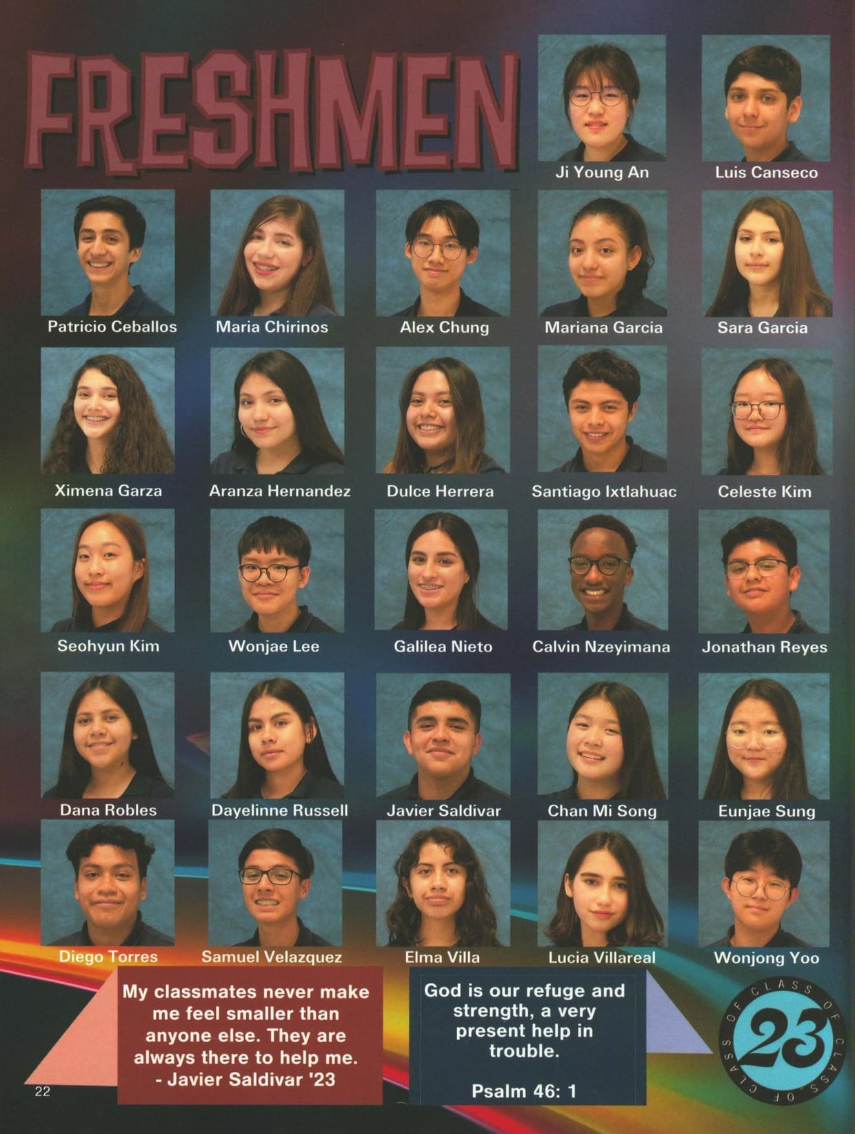 Juntos 2020, the Class of 2023 page