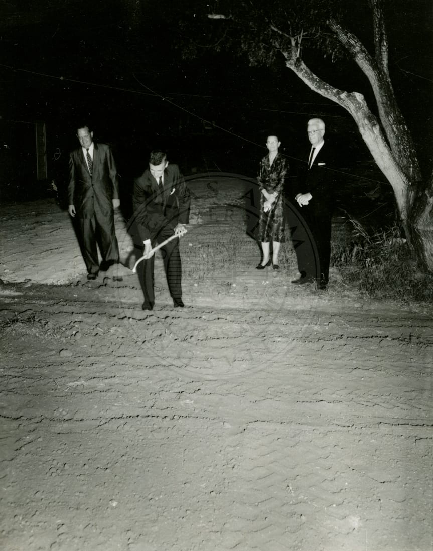 Groundbreaking for the dining hall, 1960.