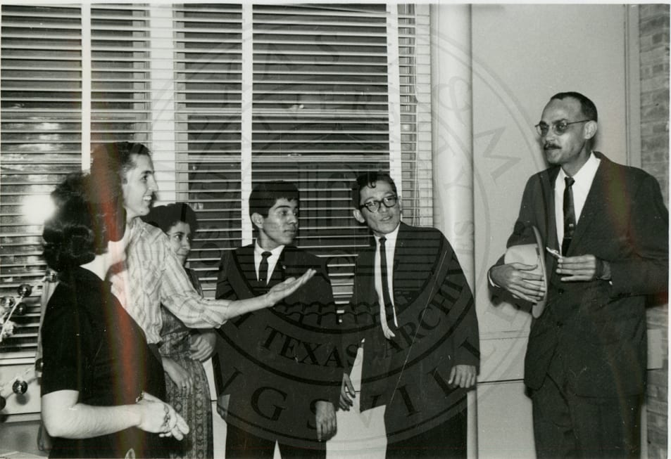 Students with a professor.