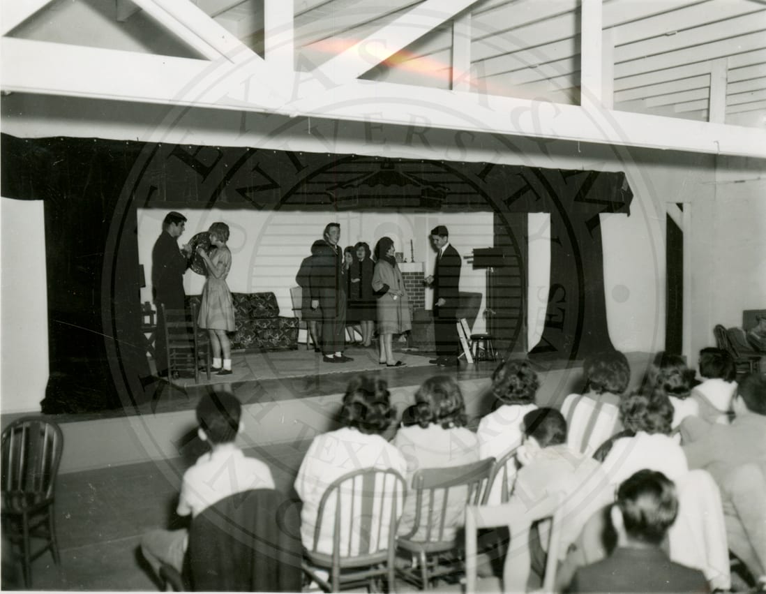 The drama class rehearsing.