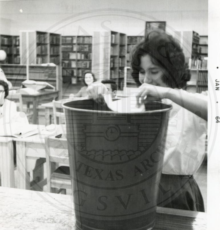 In the library, January 1964.