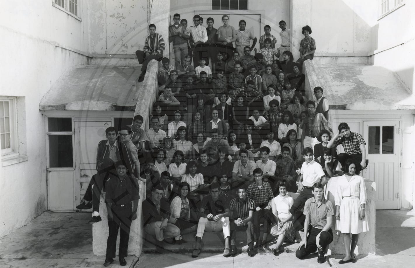 On the stairs, 1965.