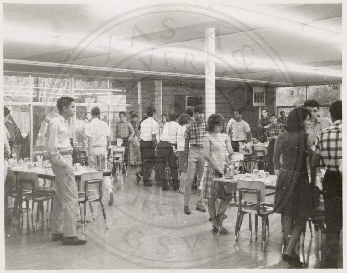 In the dining hall, 1966.