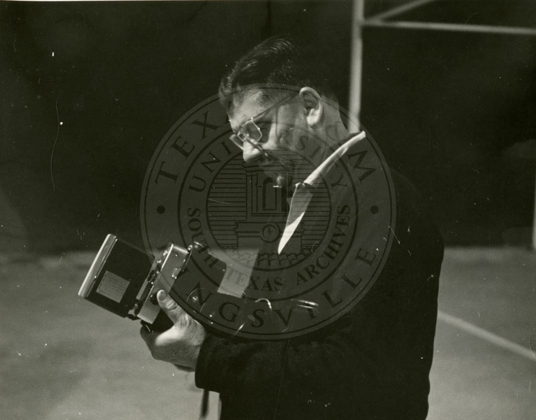 A visitor with a camera, 1966–67.