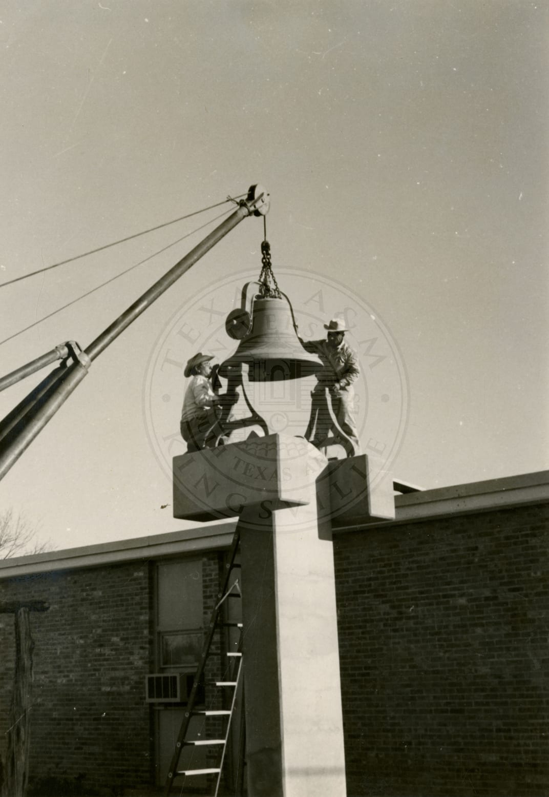 Installing the bell, 1966–67.