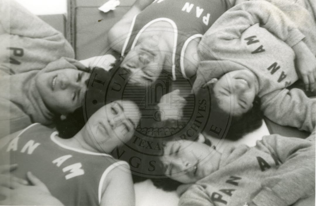 P.E. class in Pan Am shirts, 1970.