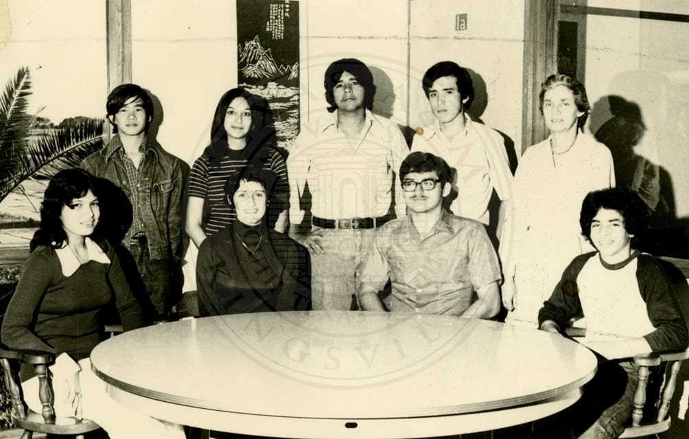 Students with faculty, 1970.