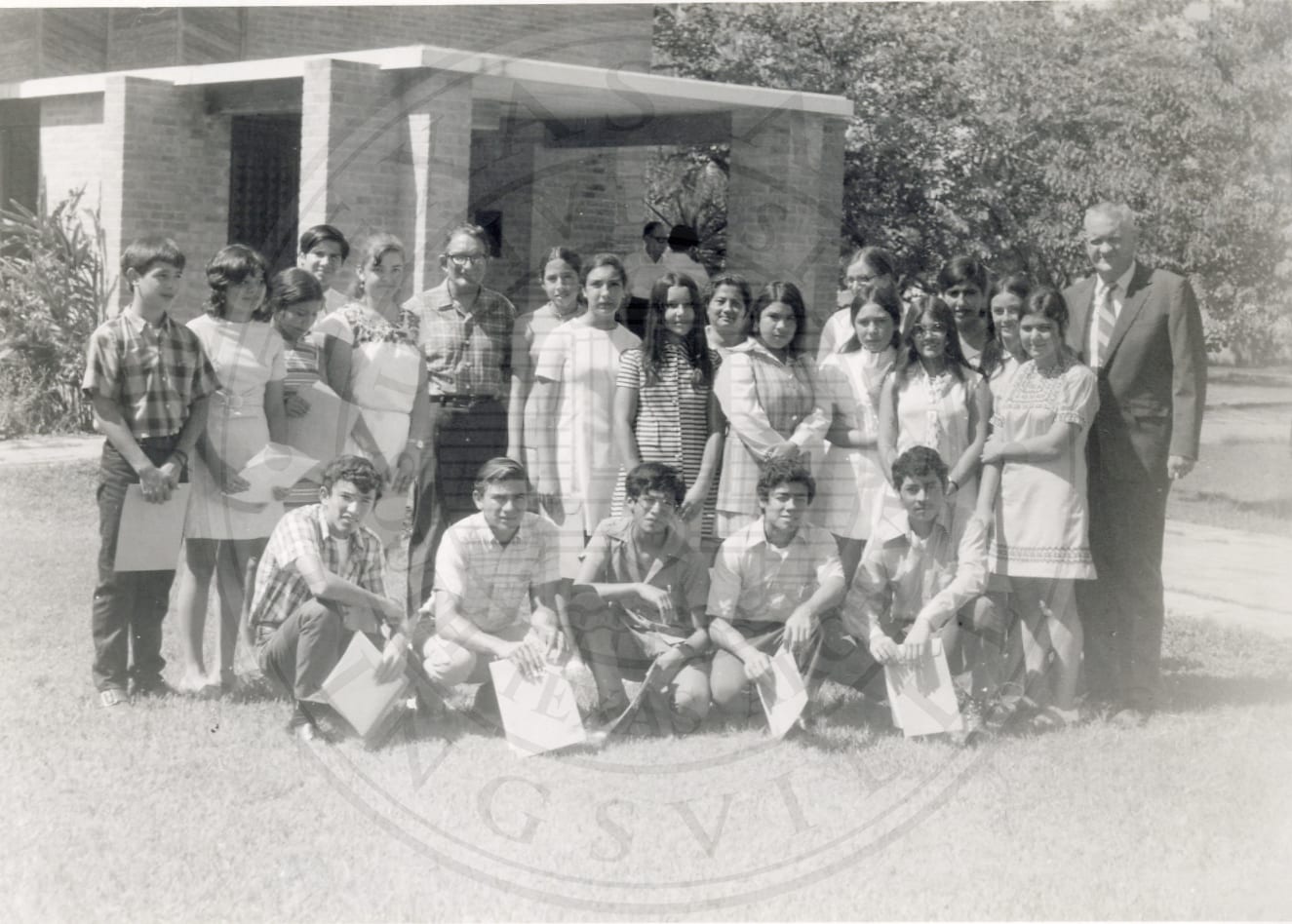 Students with their faculty, 1972.