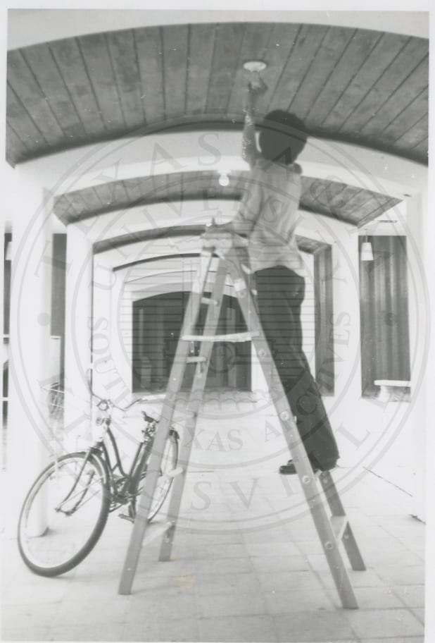 Work program: changing the ceiling lights, 1972.