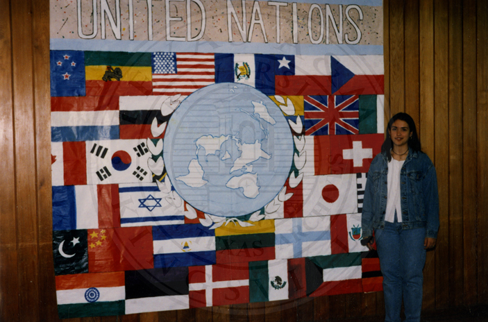 A class under the flags of the United Nations, 1994.