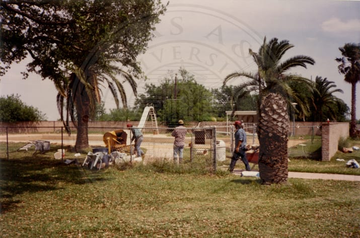 Building the swimming pool, 1994.
