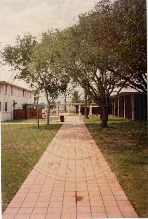 The brick walk between the buildings, 1994.