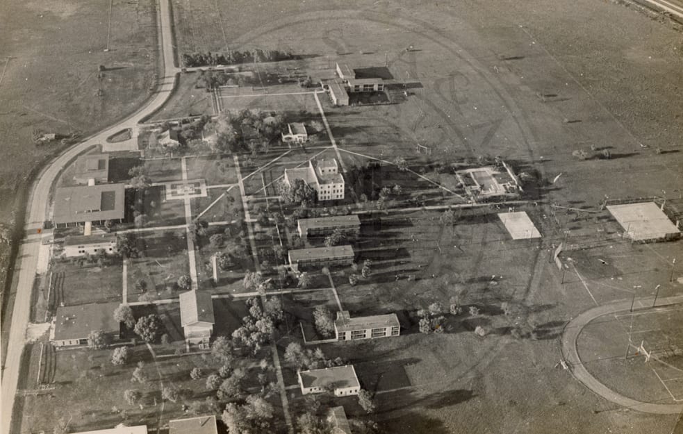 The campus from the air.