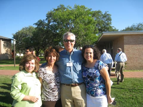Alumni together at the Centennial barbecue dinner on the lawn, May 2012.
