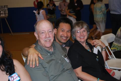 Mr. and Mrs. Hudson, “two of the best teachers I had”, with Hidehiro Kanai at the Centennial.