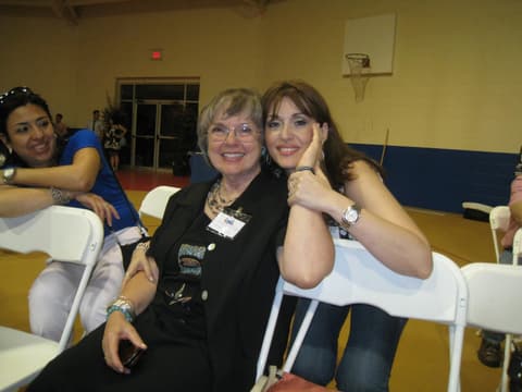 An alumna reunited with Mrs. Hudson — “an angel in my first year at Pan Am” — at the Centennial.