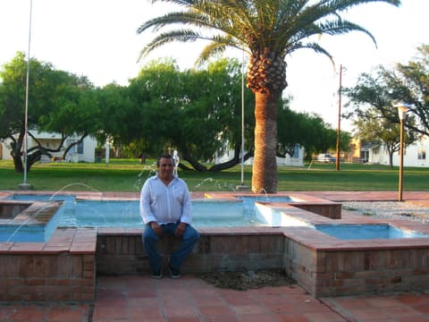 Marcelo Guerrero at the fountain.