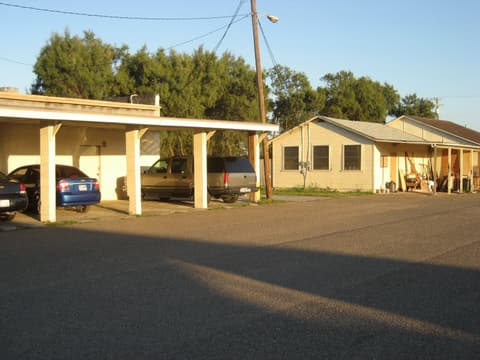 The maintenance shop and carport, where Mr. Reed used to park, 2012.