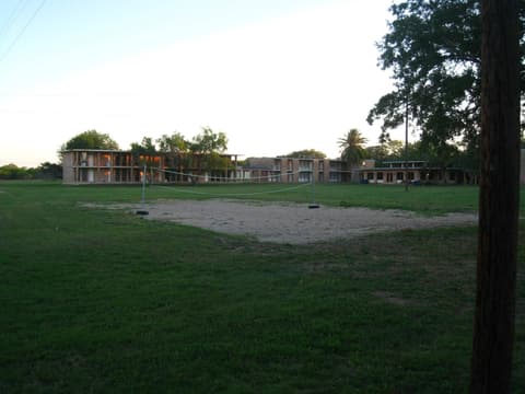 The dorms across the open field, 2012.