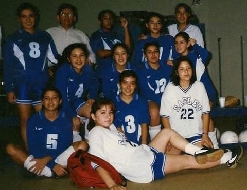 The Eagles girls’ volleyball team, late 1990s.