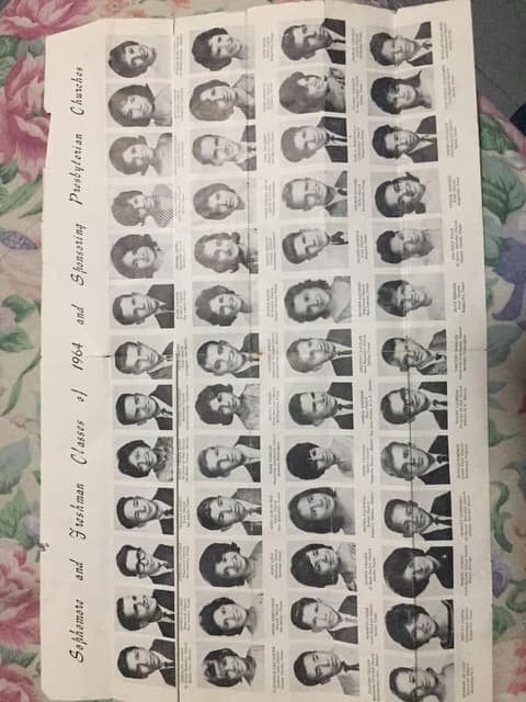 A 1964 bulletin with the portraits of the freshman and sophomore classes and their sponsoring Presbyterian churches, saved by an alumnus’s mother.