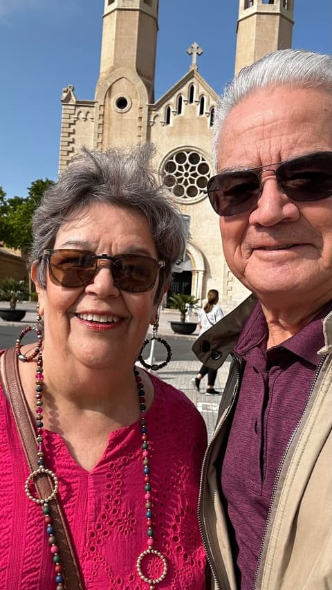 Sonia Barbosa-Dzul and Agustin Calderon, Class of 1965, celebrating 58 years since graduation near Barcelona, Spain.