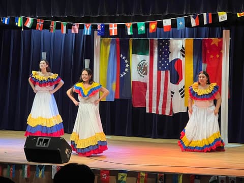 A traditional Colombian dance at the International Banquet.