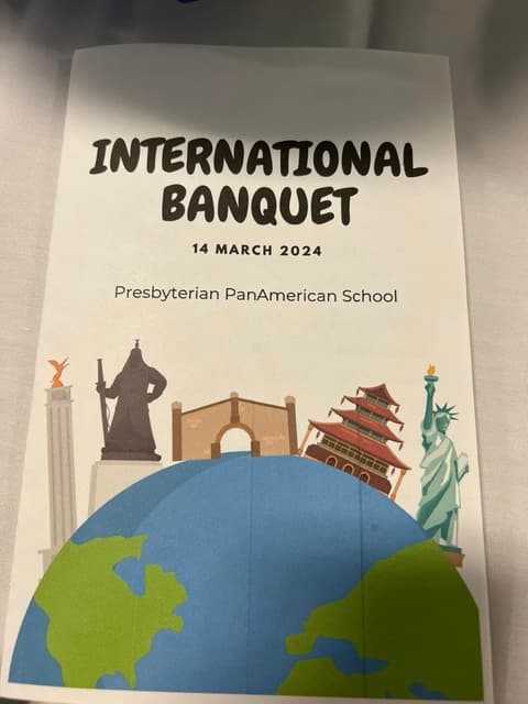 The student-made program for the International Banquet, 14 March 2024.