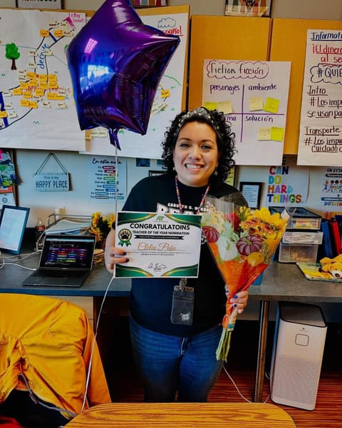 Clelia Peña (Moreno), Class of 2003, named Teacher of the Year at Carolyn Bukhair Elementary for 2024–25.