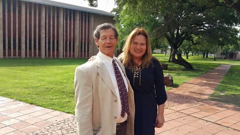 A longtime friend of the school visits on graduation day, ahead of the new student center’s dedication.