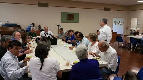 The Class of 1969 at lunch after worship at St. Andrew Presbyterian Church in San Antonio.