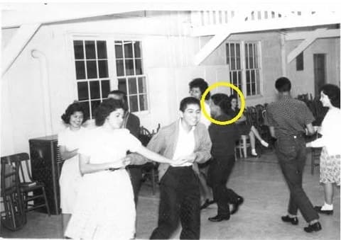 Square dancing in the early 1960s; classmates name David Flores, Bertha de Lugo, Lydia Hernandez and Steve.