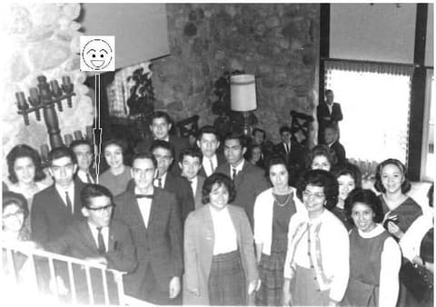 The choir on its tour through Texas cities in the early 1960s; Rafael Cortés and Beatrice Gonzales spot themselves.