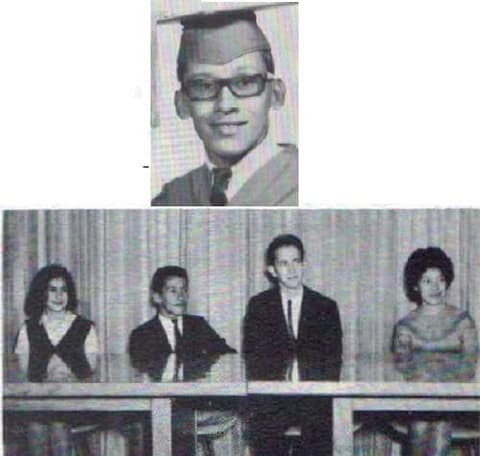The 1964 Student Council officers: Elizabeth Hernandez, president Diego Ruiz-Rivera, James Erdman and Ruth Casarez.