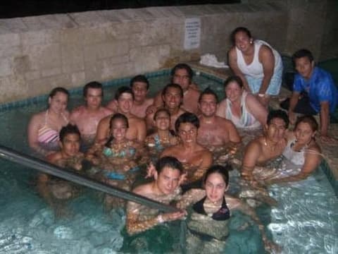 The Class of 2006 in a hot tub on its senior trip.