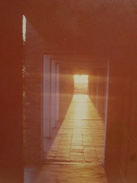 The dorm hallway at sunrise, on the way out to breakfast.