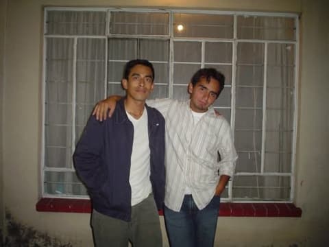 César Montejo and Erx Ozú Mejía meeting up in Mexico City.