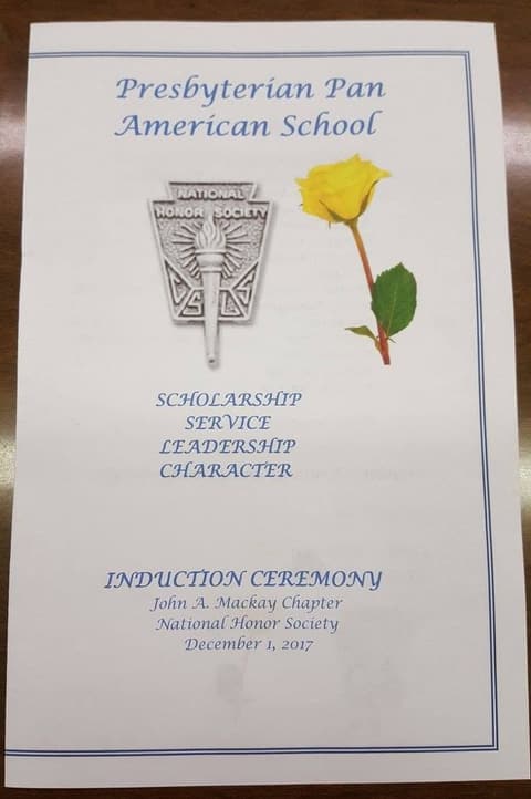 National Honor Society Induction Ceremony, December 1, 2017.