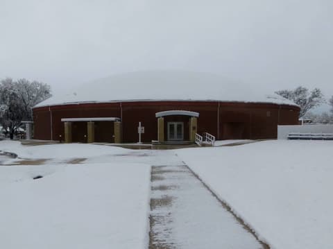 The domed gym after the December 8, 2017 snowfall.