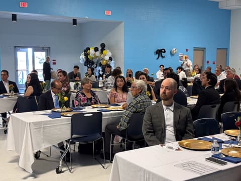 The Class of 2026 graduation dinner with families, teachers and friends, May 2026.