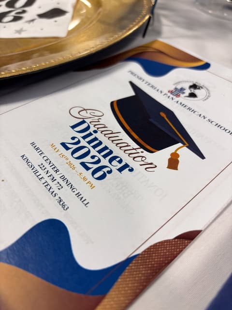The Class of 2026 graduation dinner with families, teachers and friends, May 2026.