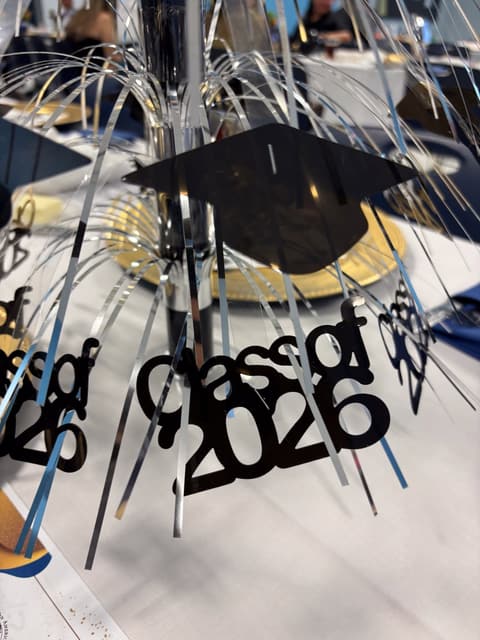 The Class of 2026 graduation dinner with families, teachers and friends, May 2026.