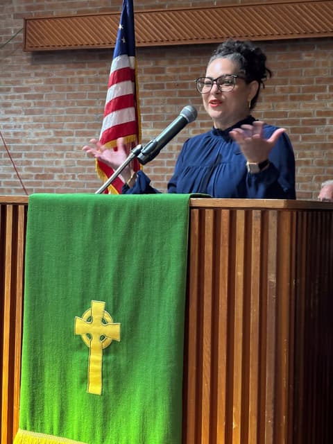 A speaker at the Class of 2026 graduation.