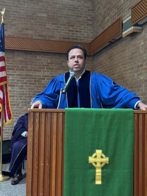 A speaker at the Class of 2026 graduation.