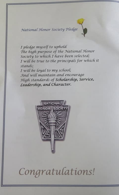 National Honor Society Induction, November 30, 2018.