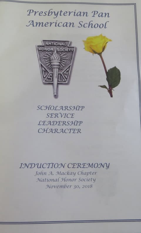 National Honor Society Induction, November 30, 2018.